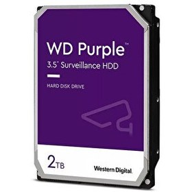 Resim WD 2 TB Wd 3.5 inç Purple Güvenlik Kamerası Diski 5400 RPM SATA3 64 MB Cache Bellek WD23PURZ 
