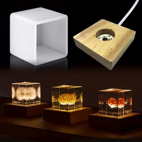 Resim Kare Reçine Silikon Kalıp, Reçine için LED Silikon Kalıplar, Ahşap Işıklı Tabanlı Reçine Sanat El Yapımı Ev Dekoru için Silikon Kalıplar 