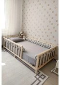 Resim Asel Montessori Yatak Doğal Masif Çam Karyola 90x190 Yatak Uyumlu 
