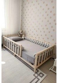 Resim Asel Montessori Yatak Doğal Masif Çam Karyola 90x190 Yatak Uyumlu 