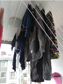 Resim Güneş Asansörlü Çamaşır Askısı Çamaşırlık 5 Çubuklu 100 CM Gümüş 