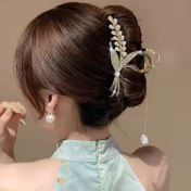 Resim [1pc Elegant Buğday Kulak Saç Tırnak Klips] Elegant Buğday Kulak Saç Tırnak Klips, Leylak Tasarımı, Alaşım Metal Tassel, Büyük Boy, Kadınlar İçin, 14 Yaş ve Üzeri İçin Uygun 