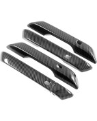 Resim Karnaval Ka4 2020 2021 2022 ile Uyumlu Araba Karbon Fiber Kapı Kulp Kılıfı Trim Çerçeve Dekor Etiket Aksesuarları, Anahtar Deliği ile (Yurt Dışından) 