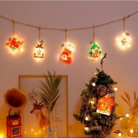 Resim Lijinxu Noel Ev Dekorasyonu Led Işıklar Çocuk Odası Perde 