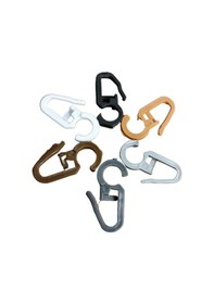 Resim Rustik Boru İçin Ahşap - Plastik Perde Halkası Ve Plastik Klips 