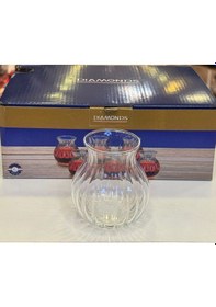 Resim Diamonds Keyfi Ala Çizgili 6lı Çay Bardağı Şeffaf 