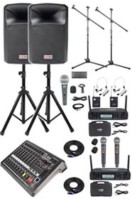 Resim Midex Extreme Paket-3 Mixer Hoparlör Mikrofon Full Ses Sistemi Seti 