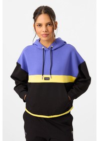 Resim Tommy Life Siyah Kapüşonlu Pamuklu Renk Bloklu Kadın Eşofman Takım - 95327 Siyah 