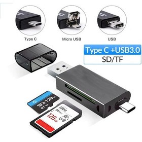 Resim Exeo Usb 3.0 Type-C Mikro Usb Sd Tf Otg Hafıza Kart Okuyucu 