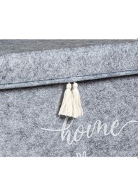 Resim Digithome Keçe Kapaklı Çamaşır Sepeti 55x41x30 Cm Gri - 103488 C1-1-152 Diğer 