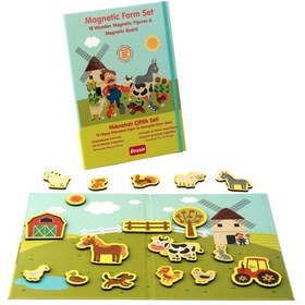 Resim Rossie Ahşap Mıknatıslı Çiftlik Oyun Seti Manyetik Oyun Alanı 