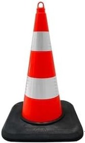 Resim Hayat Trafik - 75 cm PVC Trafik Konisi Çift Reflektifli Ağırlıklı Trafik Dubası 