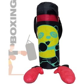 Resim Çocuk Boks Torbası Seti Kırmızı + Eldiven 60 22 CM Kırmızı 