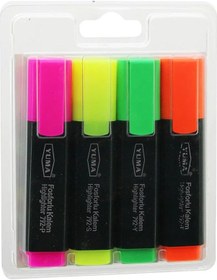 Resim Yuma Ym-792-4 792-t-y-s-p 4pcs Fosforlu Kalem Turuncu - Yeşil - Sarı - Pembe Go-53-vice 05017 Çok Renkli 
