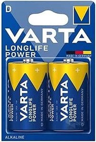 Resim Varta Longlife Power D Büyük Pil 2'Li 1.5V Alkalin 