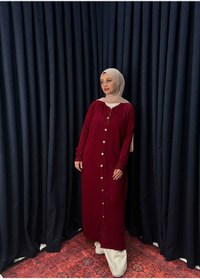 Resim Neva Wear Şık ve Rahat Düğmeli Uzun Tesettür Hırka-Elbise 