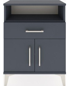 Resim Arges Komodin Tek Raflı 2 Çekmeceli 2 Kapaklı 60x30x80 Antras... Antrasit 