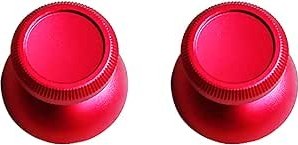 Resim Kişiselleştirilmiş Metal Analog Parmak Çubukları Kırmızı Paket 2 Yedeği, Xbox One / S İnce Kablosuz Kumandalar ile Uyumlu, Al-Alaşım Kaymaz Kendin Yap Joystick Başparmak Başlıkları Üstler Sabitleme Parçaları 