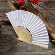 Resim Katlanabilir Tasarım, Hollow Ahşap Yapı, DIY Yaz Aksesuarları ve El Sanatları İçin İdeal, Katlanabilir Fan|Şık Bambu Fan|Dayanıklı Ahşap Fan 