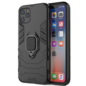 Resim Microcase Iphone 12 Batman Serisi Yüzük Standlı Armor Kılıf - Siyah 