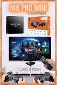Resim L'eDoren Android Tv Box 2.4g 10k Ultra Hd 2gb Ram 64gb Hafıza 10000 Retro Oyunlu Konsol Game Stick M8 Pro 
