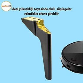 Resim Badem10 Logan Lüks Mobilya Kanepe Sehpa TV Ünitesi Koltuk Ayağı 23 cm Siyah Gold Baza Ayak 