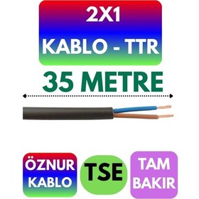 Resim Öznur 2x1 Ttr Kablo Siyah Metre Seçenekli - 35 Metre 