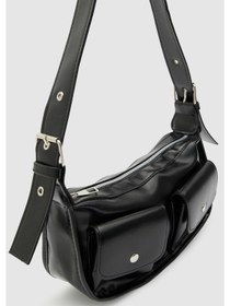 Resim Shule Bags Diana Vintage Baget Çanta Siyah Siyah 