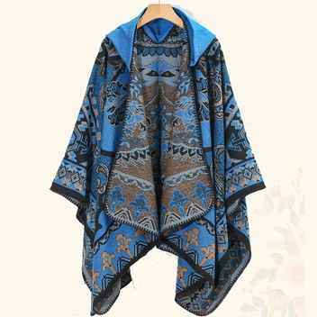 Bohem Tarzı Kapüşonlu Şal - Püskül Detaylı Akrilik Boho Ponço Pelerin - Nefes Alabilen Sıcaklık Dekoratif Dokuma Paşmina - Makinede Yıkanabilir - Hafta Sonu Rahat Giyim