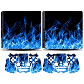 Resim KT Decor Mavi Alevler Playstation 4 Full Sticker Kaplama Seti 