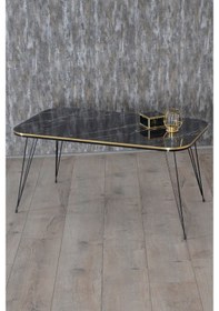 Resim Zigon Sehpa Ve Orta Sehpa Kr Set Siyah Tel Ayak Çift Altın Bendir 