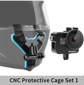 Resim Kafesli Braket 1-shoot Motosiklet Kaskı Ön Çene Braketi Tutucu Tripod Dağı Gopro Hero 10 9 8 7 Siyah Yi 4k Sjcam Eken H9r Insta 360 Go 2 