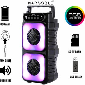 Resim MAROOBLE Rgb Işıklı Yüksek Ses Kalitesi Bt/sd Kart/usb Bellek Okuyuculu Çift Hoparlör Taşınabilir Speaker 6'' 
