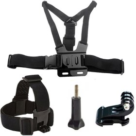 Resim Gplus Gopro Eken Sjcam Kafa Bandı Göğüs Kemeri 4 Parça Set ST004 