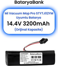 Resim Xiaomi Mi Vacuum Mop Pro Stytj02ym Uyumlu Batarya 3200mah Kapasite Robot Süpürge Pili 