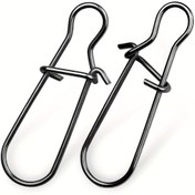 Resim 50 adet Natufish Yüksek Güçlü Çift Kilitleme Snap Balıkçılık Yemleri - Hızlı Değiştirme Siyah Nikel, 9.09cm x 6.99cm, Dayanıklı ve Keskin, Tatlı ve Tuzlu Su Balıkçılığı için İdeal, Balıkçılık Yemleri ve Yemleri, Şık Metalik Kaplama, Keskin saç tokası 
