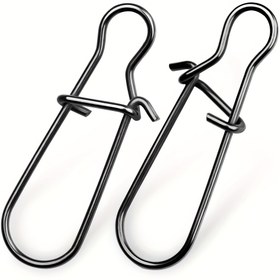 Resim 50 adet Natufish Yüksek Güçlü Çift Kilitleme Snap Balıkçılık Yemleri - Hızlı Değiştirme Siyah Nikel, 9.09cm x 6.99cm, Dayanıklı ve Keskin, Tatlı ve Tuzlu Su Balıkçılığı için İdeal, Balıkçılık Yemleri ve Yemleri, Şık Metalik Kaplama, Keskin saç tokası 