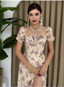 Resim Supplierby Zeze Balon Kol Elbise Bej 