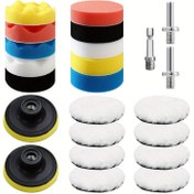 Resim 23 adet 80mm Parlatma Süngerleri, 23 parça Araba Parlatma Seti, Kablosuz Tornavida Araba Parlatma Aksesuarı, Parlatma, Taşlama, Vaksalama için 
