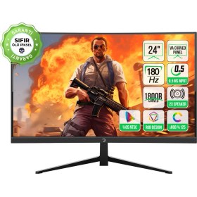 Resim GamePower Vivid T40 24'' Curved RGB 180Hz 0.5ms FHD Va Panel 2x2W Speaker Gaming Monitör (Sıfır Ölü Piksel Garantili) 
