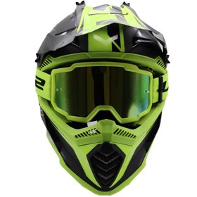 Resim LS2 CHARGER GOGGLES MOTOKROS GÖZLÜK (IRIDIUM CAMLI) NEON SARI 