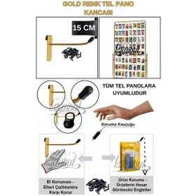 Resim Tel Pano Kancası Koruma Kauçuklu Gold 15 Cm Deluxe Raf Askısı Ekstra Güçlü 35 Adet Gold 