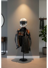 Resim Biker Butler Kask Askılı Metal Dilsiz Uşak Motosiklet Tutkunlarına Özel Siyah 
