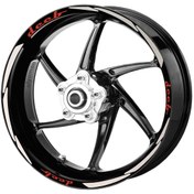 Resim Deeb Motosiklet Jant Şeridi Universal Beyaz Kırmızı Model S N11.28401 