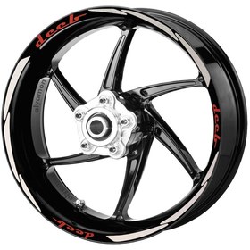 Resim Deeb Motosiklet Jant Şeridi Universal Beyaz Kırmızı Model S N11.28401 