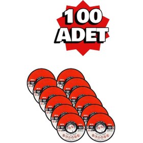 Resim İnox Metal Kesici Kesme Diski 115x1,0x22,23 Mm İnce Taş 100 Adet Spiral Demir Kesici Disk 