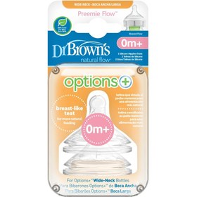 Resim Dr Browns Prematüre Silikon Geniş Ağız Biberon Emziği İkili 0m+ STD - STD / STD 