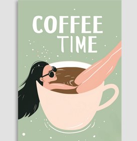 Resim Coffee Time Poster - 50x70cm / Kırmızı 