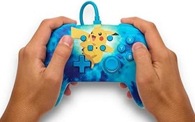Resim Nintendo Switch için geliştirilmiş kablolu PowerA Controller - Tie Dye Pikachu, Gamepad, oyun kumandası, kablolu denetleyici, resmi lisanslı 