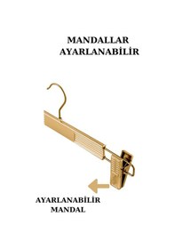 Resim 10 Adet Plastik Gold Kaplama Pantolon Askısı Etek Askısı Altın 